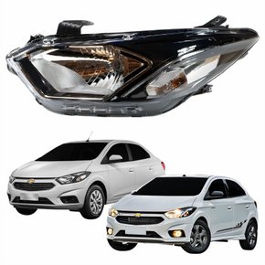 Farol Gm Onix Prisma 2017 Até 2019 Com LED Lado Esquerdo Motorista