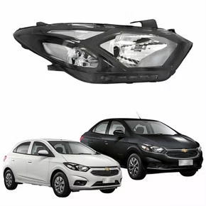 Farol Gm Onix Prisma 2017 Até 2020 Máscara Negra Lado Direito Passageiro