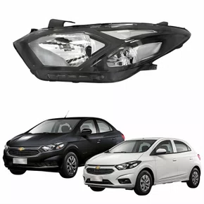 Farol Gm Onix Prisma 2017 Até 2020 Máscara Negra Lado Esquerdo Motorista