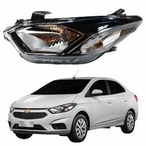 Farol Gm Prisma 2017 Até 2019 Com LED Lado Esquerdo Motorista