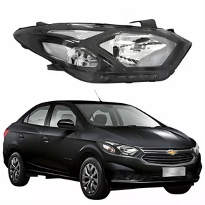 Farol Gm Prisma 2017 Até 2020 Máscara Negra Lado Direito Passageiro