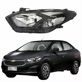Farol Gm Prisma 2017 Até 2020 Máscara Negra Lado Esquerdo Motorista