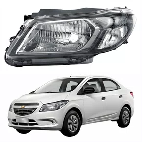 Farol Gm Prisma Joy 2017 até 2019 Fumê Lado Esquerdo Motorista