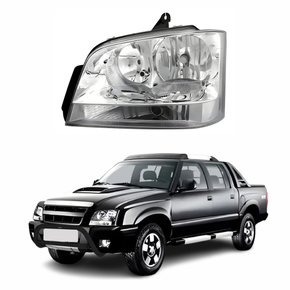 Farol GM S-10 2001 Até 2011 Foco Duplo Pisca Cristal Lado Esquerdo Motorista