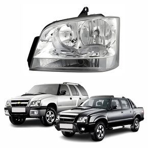 Farol GM S-10 Blazer 2001 Até 2011 Foco Duplo Pisca Cristal Lado Esquerdo Motorista