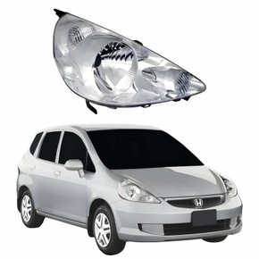 Farol Honda Fit 2007 2008 Máscara Cromada Lado Direito Passageiro