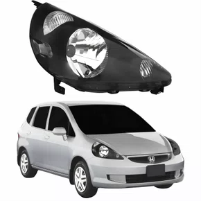 Farol Honda Fit 2003 Até 2008 Máscara Negra Lado Direito Passageiro