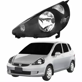 Farol Honda Fit 2003 Até 2008 Máscara Negra Lado Esquerdo Motorista