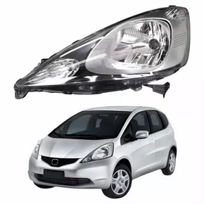 Farol Honda Fit 2009 Até 2011 Máscara Negra Lado Esquerdo Motorista