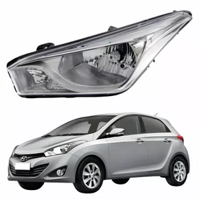 Farol Hyundai Hb20 2012 Até 2019 Máscara Cromada Lado Esquerdo Motorista
