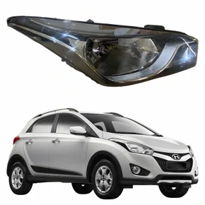 Farol Principal Hyundai Hb20x 2012 Até 2016 Máscara Negra Com Friso Cromado Lado Direito Passageiro