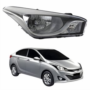 Farol Hyundai HB20X Sedan 2012 Até 2016 Original Arteb Máscara Negra Com Friso Cromado Lado Direito Passageiro