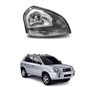 Farol Hyundai Tucson 2005 Até 2016 Mascara Negra Pisca Cristal Lado Direito Passageiro