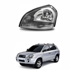 Farol Hyundai Tucson 2005 Até 2016 Mascara Negra Pisca Cristal Lado Esquerdo Motorista
