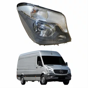 Farol Principal MB Sprinter 2013 Até 2021 Máscara Negra Lado Direito Passageiro
