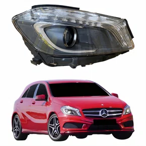 Farol Principal MB Classe A 2012 Até 2017 Bi-Xenon Com Led Máscara Negra Lado Direito Passageiro