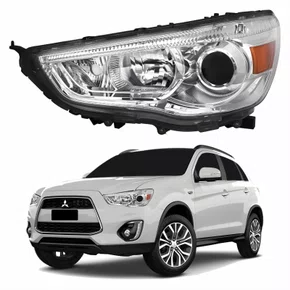 Farol Principal Mitsubishi Asx 2010 Até 2016 Máscara Cromada Lado Esquerdo Motorista