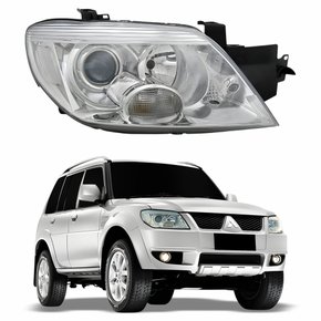 Farol Mitsubishi Pajero Tr4 2010 2011 2012 2013 2014 Máscara Cromada Lado Direito Passageiro