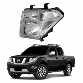 Farol Principal Nissan Frontier 2008 Até 2016 Máscara Cromada Lado Esquerdo Motorista