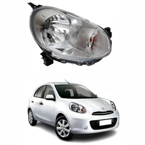 Farol Nissan March 2011 Até 2014 Lado Direito Passageiro