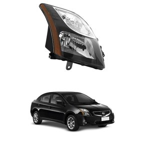 Farol Nissan Sentra 2010 2011 2012 2013 Mascara Negra Lado Direito Passageiro