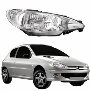 Farol Peugeot 206 2004 Até 2009 Simples Lado Direito Passageiro
