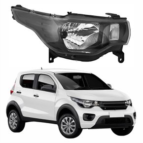 Farol Principal Fiat Mobi 2017 Até 2024 Máscara Negra Lado Direito Passageiro