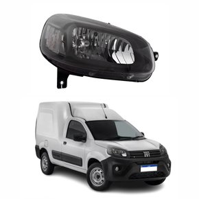 Farol Principal Fiat Uno Fiorino 2022 2023 Máscara Negra Lado Direito Motorista