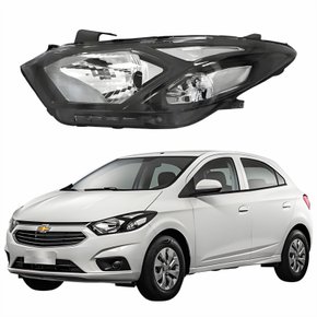 Farol Principal Gm Onix 2017 2018 2019 Máscara Negra Lado Esquerdo Motorista
