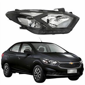 Farol Principal Gm Prisma 2017 2018 2019 Máscara Negra Lado Direito Passageiro