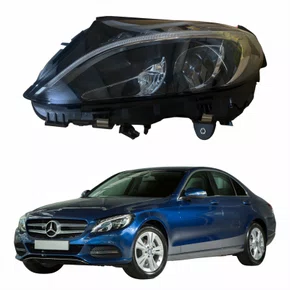 Farol Principal Mercedes Benz C180 2015 2016 2017 Com Led Lado Esquerdo Motorista