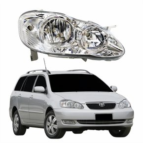 Farol Principal Toyota Fielder 2003 Até 2008 Máscara Cromada Com Lente Frisada Lado Direito Passageiro