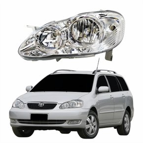 Farol Principal Toyota Fielder 2003 Até 2008 Máscara Cromada Com Lente Frisada Lado Esquerdo Motorista