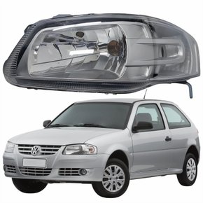 Farol Principal Volkswagen Gol G4 2005 2006 2007 2008 Máscara Cinza Lado Esquerdo Motorista