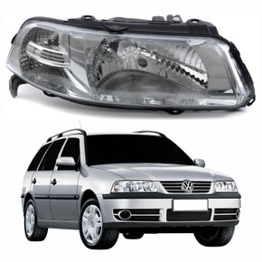 Farol Principal Vw Parati 1999 Até 2005 Foco Simples Máscara Cromada Lado Direito Passageiro