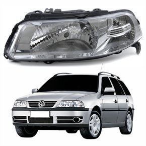 Farol Principal Vw Parati 1999 Até 2005 Foco Simples Máscara Cromada Lado Esquerdo Motorista