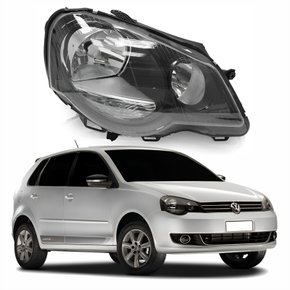 Farol Principal Vw Polo 2008 Até 2015 Máscara Negra Lado Direito Passageiro