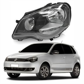 Farol Principal Vw Polo 2008 Até 2015 Máscara Negra Lado Esquerdo Motorista