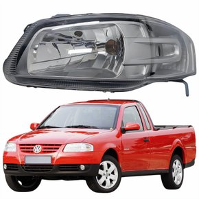 Farol Principal Vw Saveiro G4 2005 Até 2009 Máscara Cinza Lado Esquerdo Motorista