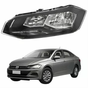 Farol Principal Vw Virtus 2018 2019 2020 2021 2022 Máscara Negra Lado Esquerdo Motorista