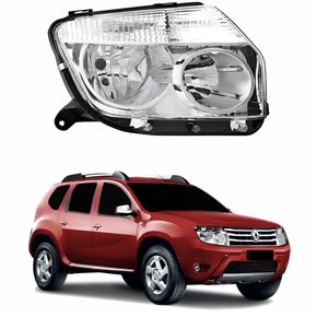 Farol Renault Duster 2010 2011 2012 2013 2014 Mascara Cromada Lado Direito Passageiro
