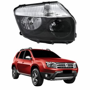 Farol Renault Duster 2010 Até 2014 Máscara Negra Lado Direito Passageiro