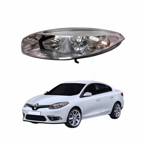 Farol Renault Fluence 2010 Até 2018 Máscara Cromada Sem Projetor Lado Esquerdo Motorista