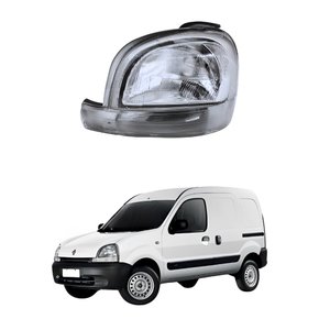 Farol Renault Kangoo 2000 Até 2008 Pisca Cristal Sem Regulagem Lado Esquerdo Motorista