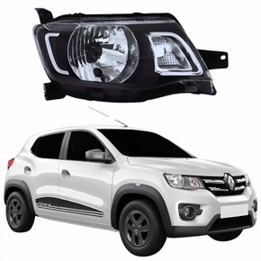 Farol Renault Kwid 2017 2018 2019 2020 Borda Preta Lado Direito Passageiro