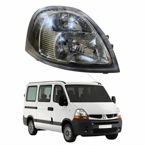 Farol Principal Renaut Master 2008 2009 2010 2011 2012 Máscara Cromada Lado Direito Passageiro