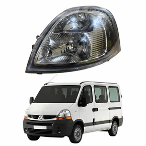 Farol Principal Renaut Master 2008 2009 2010 2011 2012 Máscara Cromada Lado Esquerdo Motorista