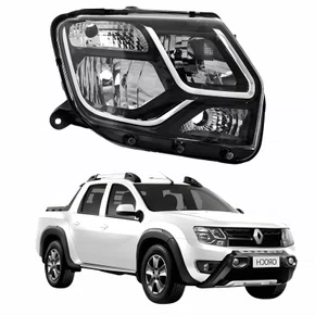 Farol Renault Oroch 2015 Até 2020 Máscara Negra Lado Direito Passageiro