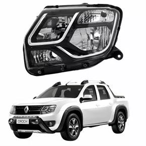 Farol Renault Oroch 2015 Até 2020 Máscara Negra Lado Esquerdo Motorista
