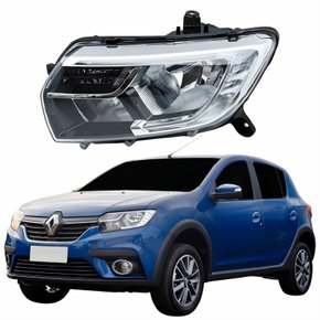 Farol Renault Sandero 2020 2021 2022 Com Led 3 Riscos Lado Esquerdo Motorista